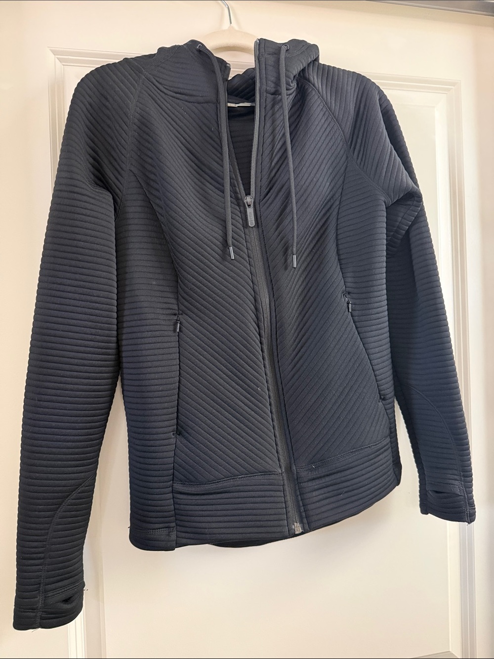 Zella Quilted Hooded Jacket in Black